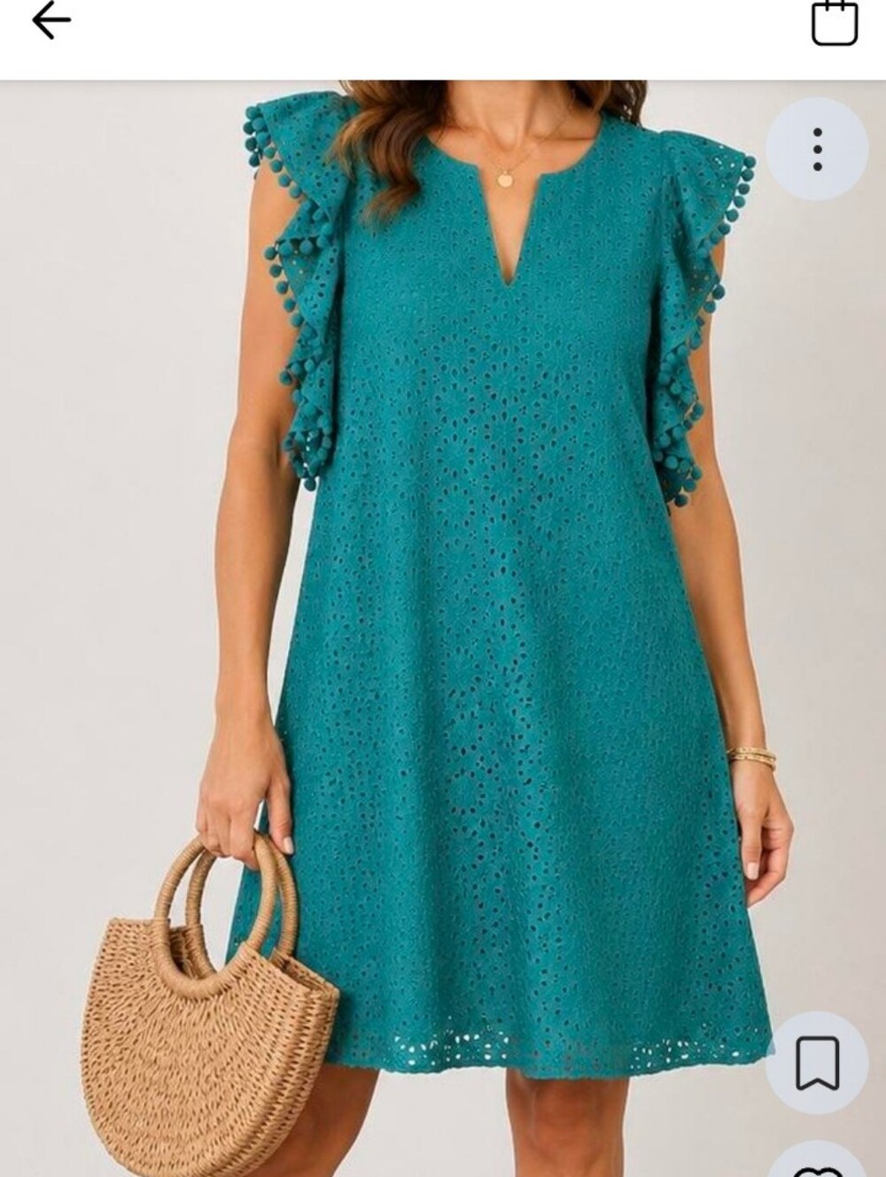 LILLY PULITZER Astara Eyelet Dress SMALL  -Flutter Sleeve water Lilly Green